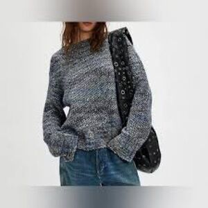 Free People Cotton Candy Pullover Sweatsr In Lunar Eclipse Size L